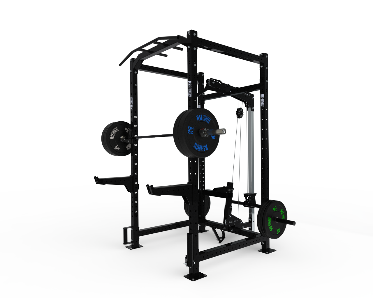 Power Rack Lat pull Down Low Row MSF fitness